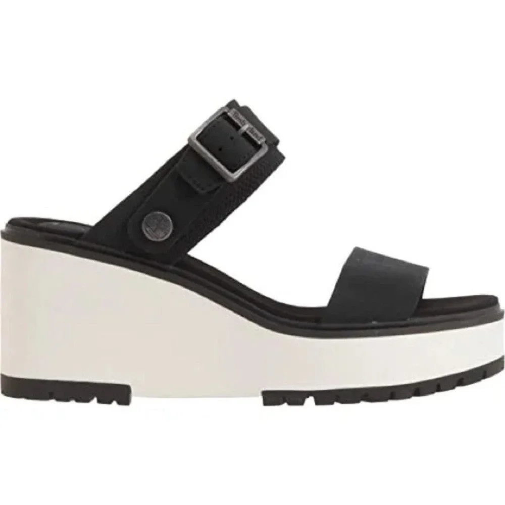 Timberland New Size‎ 9M Koralyn Sporty Wedge Sandals in Nubuck Black